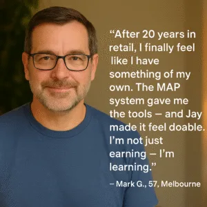 Mark, 57 from Melbourne, explains how the MAP system helped him build something of his own after 20 years in retail